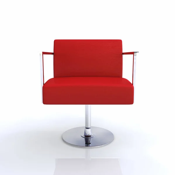 Sedia Design Moderno Cromo Rosso — Foto Stock