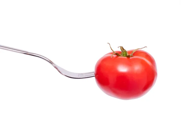 Red Bush Tomato Impaled Fork — Stock Photo, Image