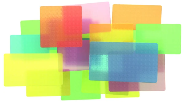 Retângulos Translúcidos Coloridos Abstratos Com Textura Bonita Isolado Sobre Branco — Fotografia de Stock