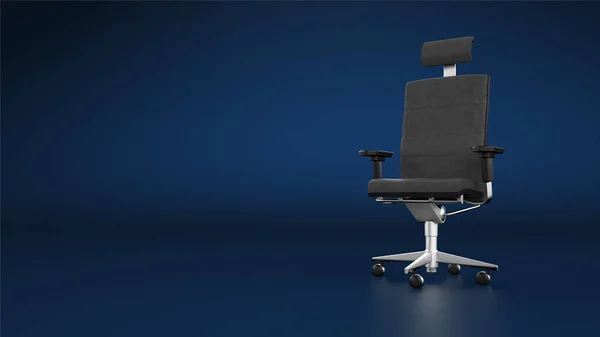 Krzesło Wykonawcze Krzesło Biurowe Niebieskie Tło — Zdjęcie stockowe