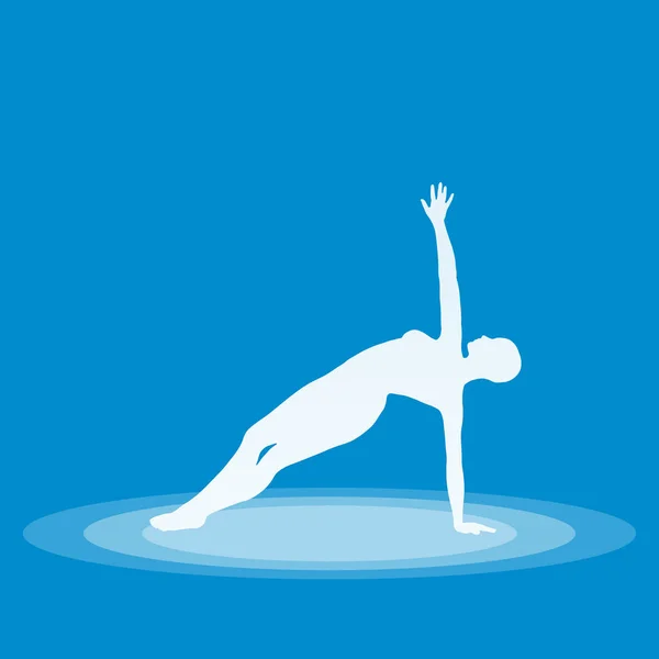 Yoga Pose Symbool Blauw — Stockfoto