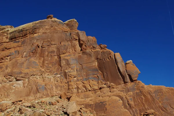 Färgglada Bergvägg Arches Nationalpark Utah — Stockfoto