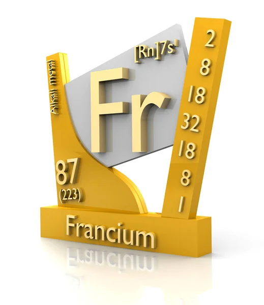 フランシウム フォーム要素 作られた 周期表 — ストック写真