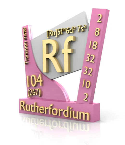 Forma Rutherfordium Tabela Periódica Elementos Made — Fotografia de Stock