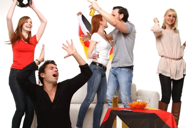 Grupo Amigos Que Celebran Nuevo Año Fiesta — Foto de Stock