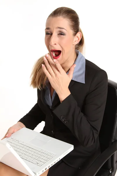 Mulher Cansada Escritório — Fotografia de Stock