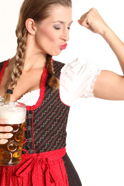 Portrait Femme Dans Dirndl — Photo