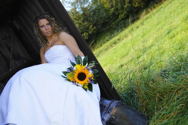 Noiva Casamento Casamento Vestido Noiva Vestido Casamento Casamento Buquê Noiva — Fotografia de Stock