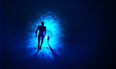 the tunnel to the light - blue cyan clipart