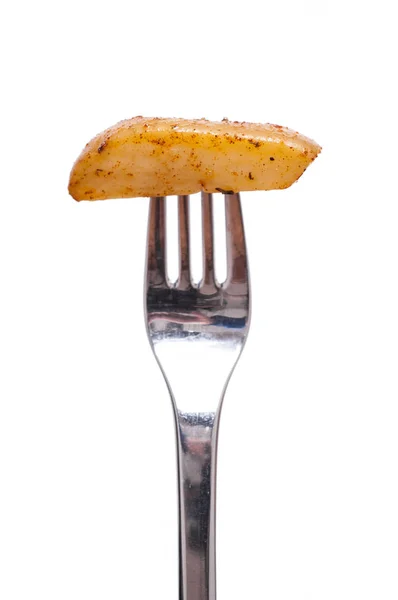 有叉子的辣土豆 — 图库照片
