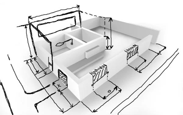 House Concept Idea Design Drawings – stockfoto