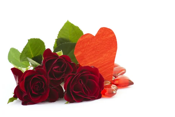 Red Roses Hearts — Stock Photo, Image