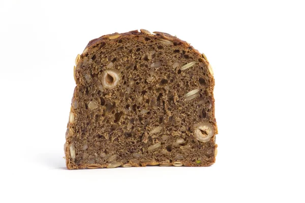 Ломтик Хлеба Цельной Муки Белом Фоне — стоковое фото