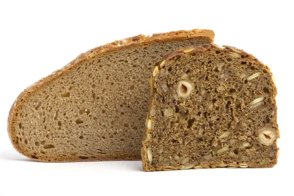 2切れのパン 農家と全粒粉パン — ストック写真