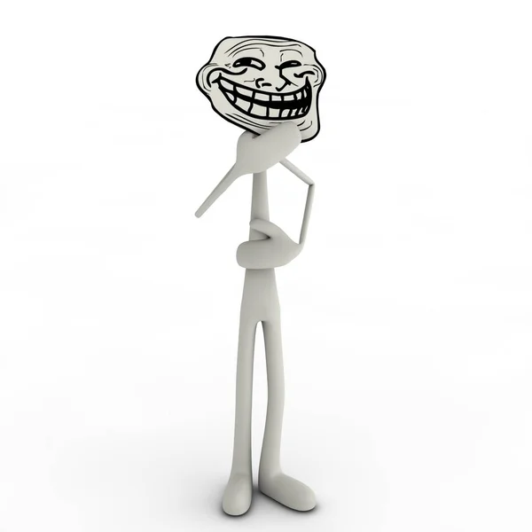 Uomo Astratto Con Trollface — Foto Stock