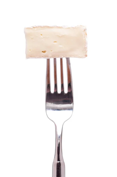 Camembert Auf Einer Gabel — Stockfoto