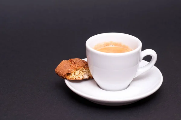 Café Espresso Com Cantuccini — Fotografia de Stock
