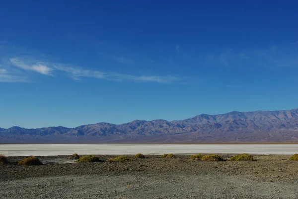 Green Spots Salt Flats High Mountains Death Valley California — Stock Photo, Image