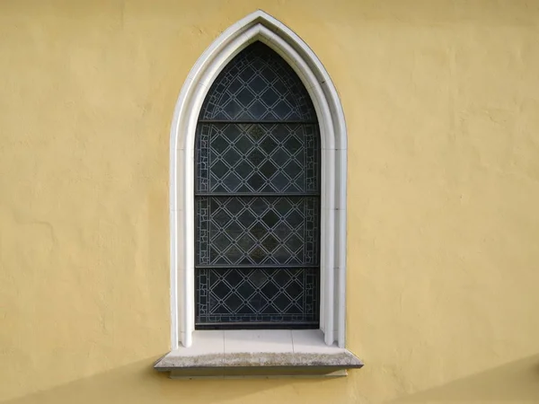 Готическое Окно Церкви Церковь Имеет Романское Ядро Поздней Готики Расширена — стоковое фото