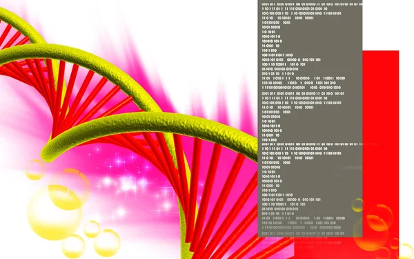 数码插画 Dna 结构在彩色背景 — 图库照片