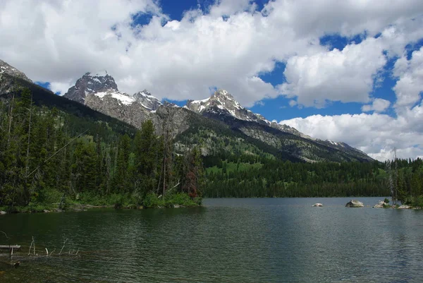 Lago Grandes Montanhas Teton Grande Parque Nacional Teton Wyoming — Fotografia de Stock