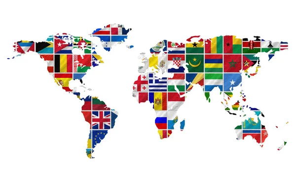 Πλήρες Σύνολο Σημαίες Του Κόσμου Ταξινομημένες Αλφαβητικά Επίσημα Χρώματα — Φωτογραφία Αρχείου