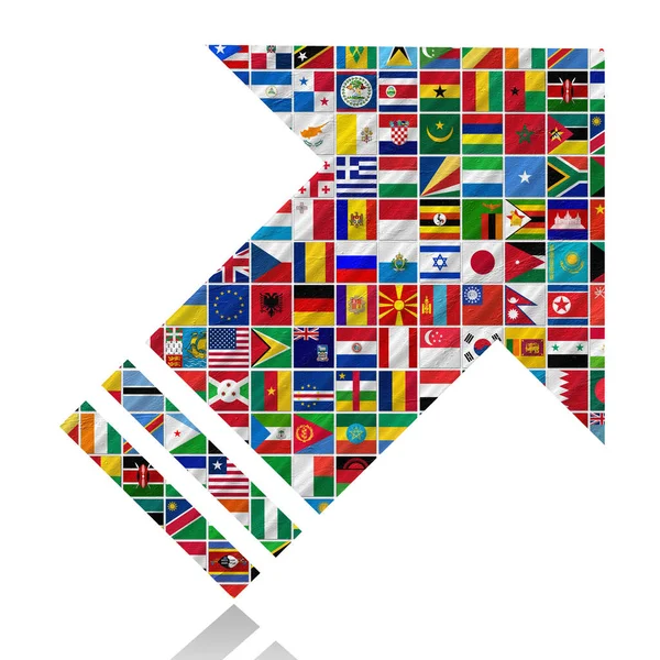 Teljes Készlet Zászlók Világ Rendezve Ábécé Sorrendben Hivatalos Színek — Stock Fotó