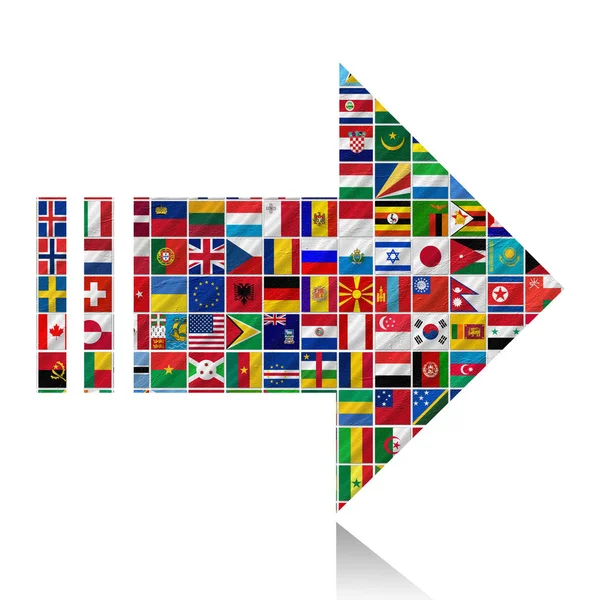 Повний Набір Прапорів Світу Відсортований Алфавітом Офіційними Кольорами — стокове фото