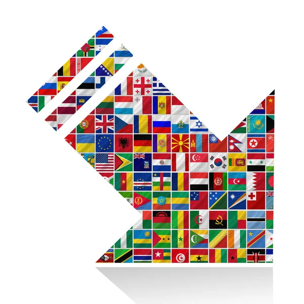 Complete Set Flags World Sorted Alphabetically Official Colors — 스톡 사진