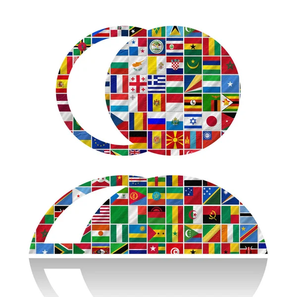 Alfabetycznie Posortowane Flagi Świata — Zdjęcie stockowe