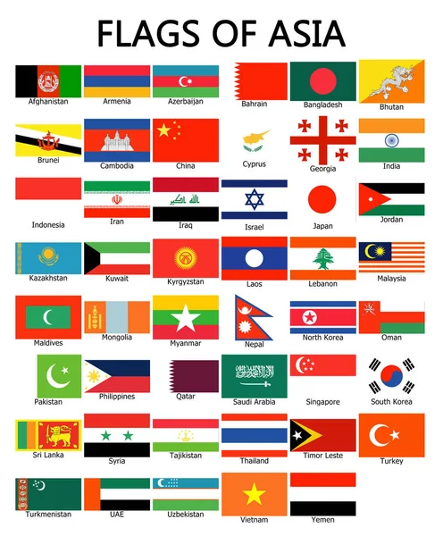 Teljes Készlet Zászlók Világ Rendezve Ábécé Sorrendben Hivatalos Színek — Stock Fotó