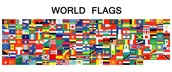 Set Completo Banderas Del Mundo Ordenadas Alfabéticamente Con Colores Oficiales —  Fotos de Stock