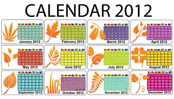 Design Calendário Minimalista 2012 Semana Começa Com Domingo — Fotografia de Stock