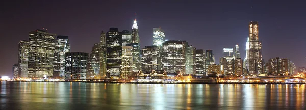 Die Skyline Von New York Bei Nacht — Stock Fotó