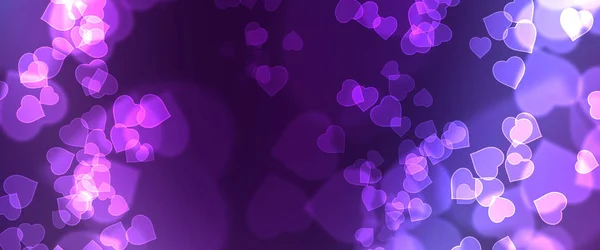 Corazón Bokeh Banner Horizontal —  Fotos de Stock