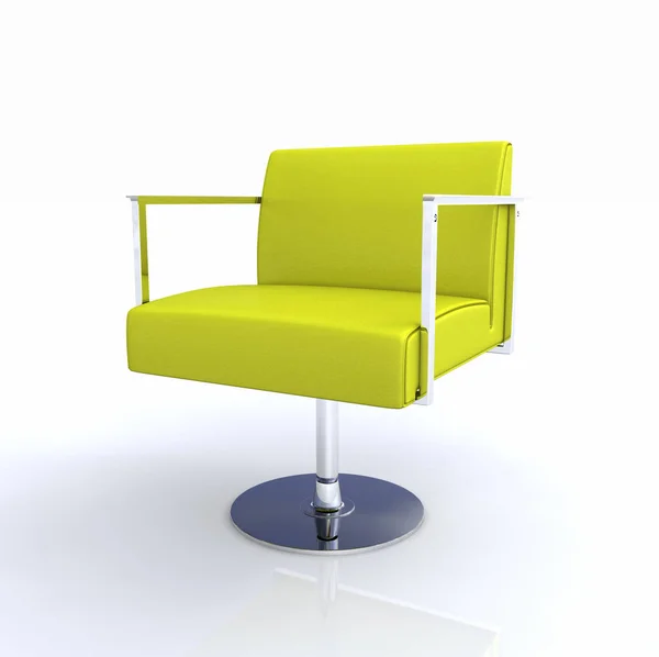 Cadeira Design Contemporâneo Cromo Amarelo — Fotografia de Stock