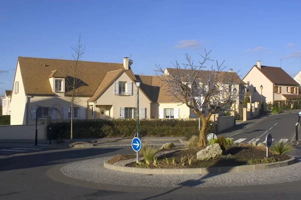 Neue Immobilien Frankreich Der Region Paris Häuser Einer Kleingartenanlage Die — Stockfoto