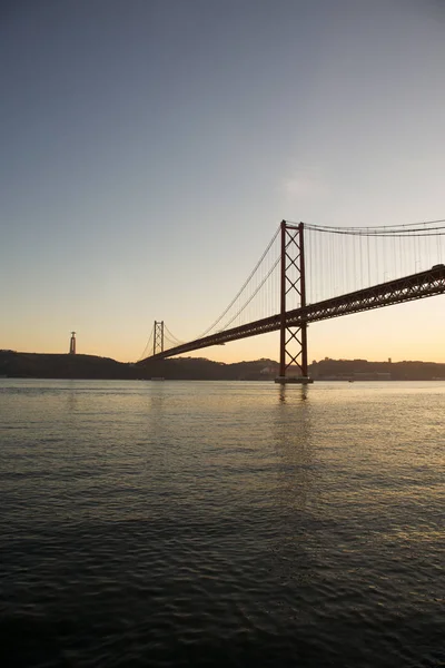 Vista Ponte Abril Lisboa Portugal Esta Ponte Liga Lisboa Município — Fotografia de Stock