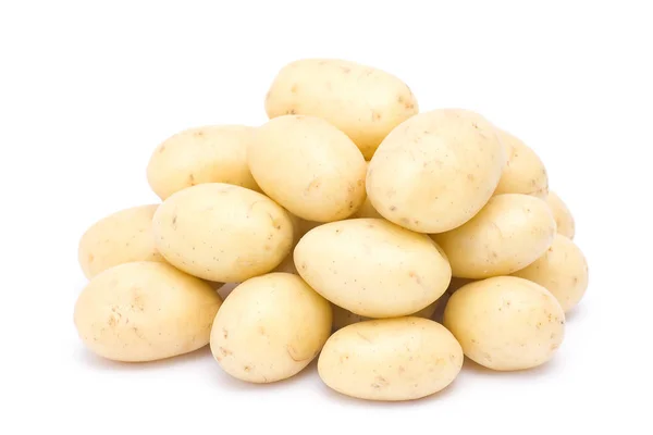 Ακατέργαστες Πατάτες Απομονωμένες Λευκό Φόντο — Φωτογραφία Αρχείου
