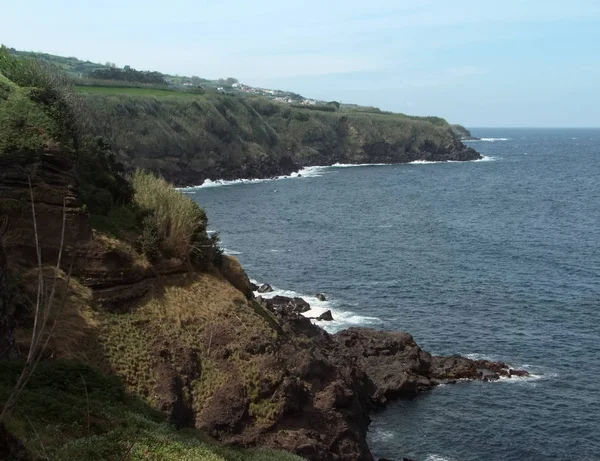 Klippiga Kusten Landskap Sao Miguel Den Största Azores Skärgård Grupp — Stockfoto