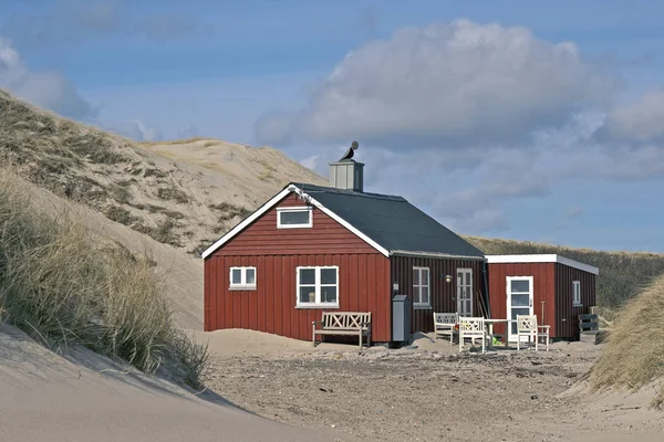 Шведский Дом Пляже — стоковое фото