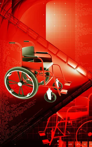 Digitální Ilustrace Invalidního Vozíku Barevném Pozadí — Stock fotografie