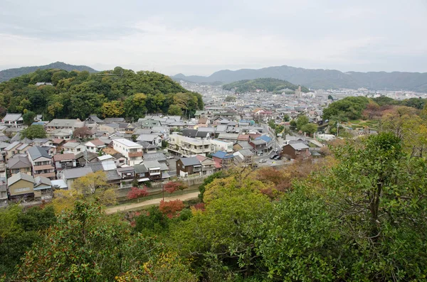 Himeji Miasto Jesienią Wieloma Kolorowymi Drzewami — Zdjęcie stockowe