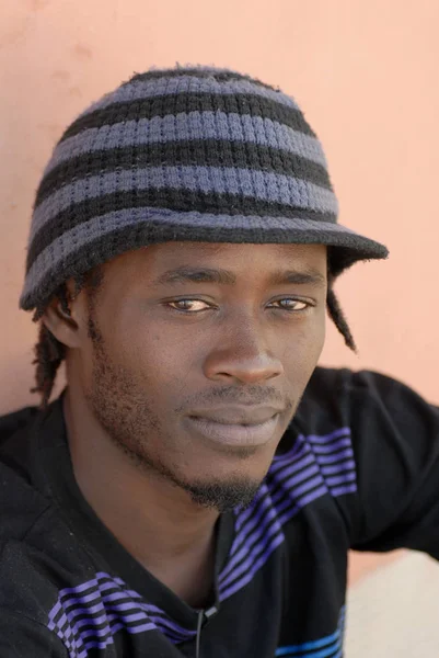 Portrait Handsome Young Man Hat — Stock Photo, Image