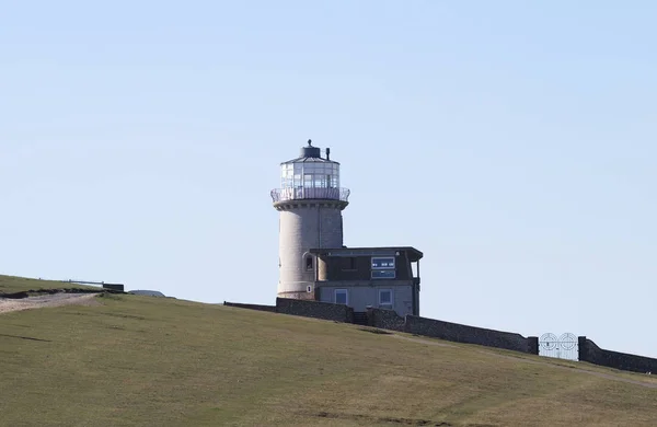 Klify Kredowe Beachy Head Niedaleko Eastbourne Wschodnie Sussex Anglię Latarnią — Zdjęcie stockowe