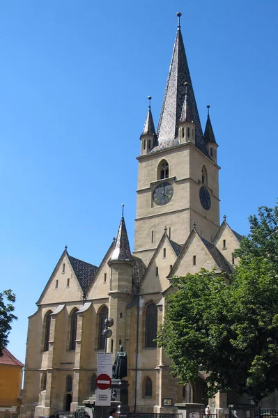 Sibiu Tranylvania Daki Evanjelik Kilise — Stok fotoğraf