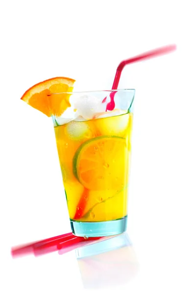 Zomer Cocktail Met Sinaasappel Limoen — Stockfoto
