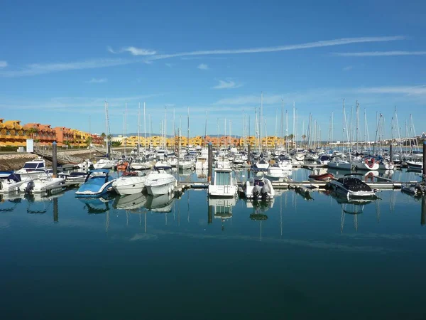 Jachthaven Van Praia Rocha Mit Hotelanlage Algarve — Stockfoto