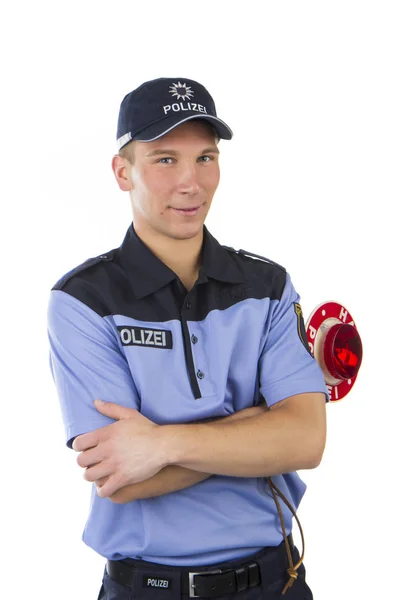 Ung Man Uniform Med Hjälm Och Skiftnyckel — Stockfoto