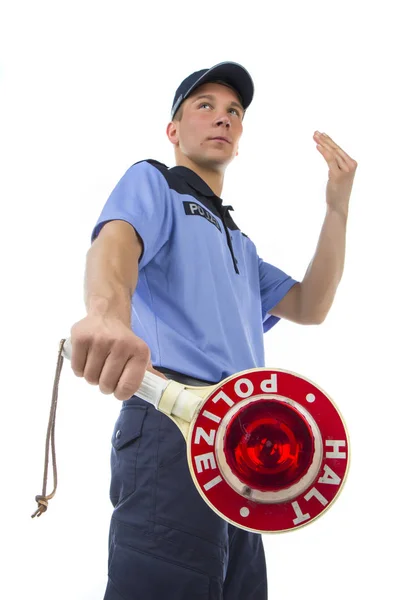 Man Uniform Med Ett Basebollträ — Stockfoto